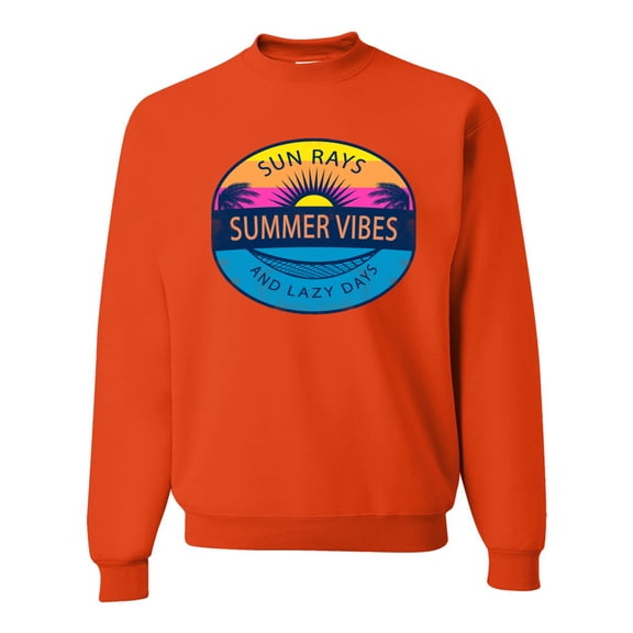 Wild Bobby Sun Rays Summer Vibes And Lazy Days Unisex Crewneck Sweatshirt