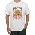 thumbnail image 1 of Wild Bobby Sun and Moon Groovy Vintage Daisy Flowers Stars Vintage Men Tee, White, Large, 1 of 6