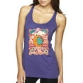 thumbnail image 1 of Wild Bobby Sun and Moon Groovy Vintage Daisy Flowers Stars Vintage Women Tri-Blend Racerback Tank Top, Purple Rush, Large, 1 of 6