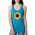 thumbnail image 1 of Wild Bobby, Sunflower Christian Faith Cross Inspirational/Christian Ladies Racerback Tank Top, Turquoise, Large, 1 of 3