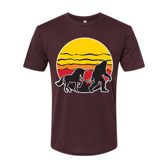 Wild Bobby Sunset Silhoutte Unicorn and Sasquatch Men Premium Tri Blend Tee