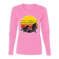 thumbnail image 1 of Wild Bobby Sunset Silhoutte Unicorn and Sasquatch Women Graphic Long Sleeve Tee, 1 of 6