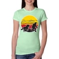 thumbnail image 1 of Wild Bobby Sunset Silhoutte Unicorn and Sasquatch Women Slim Fit Junior Tee, 1 of 6