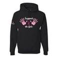 thumbnail image 1 of Wild Bobby, Support the Girls USA Flag Sleeve Breast Cancer Awareness Unisex Hoodie Sweatshirt, Black, Small, 1 of 6