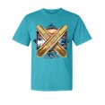 thumbnail image 1 of Wild Bobby, Surf Paradise Surfing Board, Garment-Dyed Washed Look Short Sleeve Tees, Blue Lagoon, Small, 1 of 3