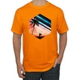 thumbnail image 1 of Wild Bobby, Surfer Walkign Across Beach Sunset, Streetwear, Men Graphic Tees, Orange, Small, 1 of 3
