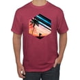 thumbnail image 1 of Wild Bobby, Surfer Walkign Across Beach Sunset, Streetwear, Men Graphic Tees, Vintage Heather Red, 3XL, 1 of 3