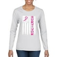 thumbnail image 1 of Wild Bobby Survivor Awareness Flag Awareness Breast Cancer Awareness Women Graphic Long Sleeve T-Shirt, White, Small, 1 of 6