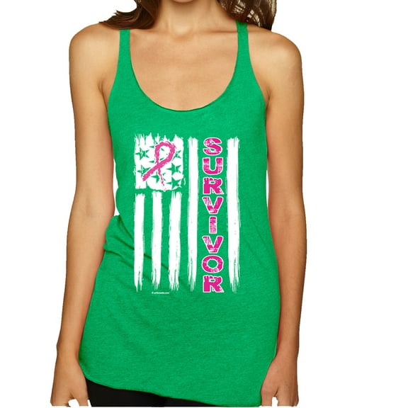 Wild Bobby, Survivor Awareness Flag Awareness Tri-Blend Racerback Tank Top, Envy, Small