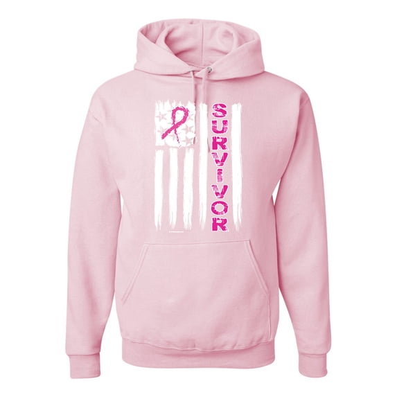 Wild Bobby, Survivor Awareness Flag Awareness Unisex Graphic Hoodie Sweatshirt, Light Pink, Small