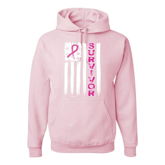 Wild Bobby, Survivor Awareness Flag Awareness Unisex Graphic Hoodie Sweatshirt, Light Pink, Small