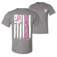 thumbnail image 1 of Wild Bobby, Survivor Awareness Flag, Breast Cancer Awareness, Front and Back Men Graphic Tee, Heather Grey, 3X-Large, 1 of 4
