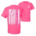 thumbnail image 1 of Wild Bobby, Survivor Awareness Flag, Breast Cancer Awareness, Front and Back Men Graphic Tee, Neon Pink, X-Large, 1 of 4