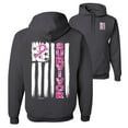 thumbnail image 1 of Wild Bobby, Survivor Awareness Flag, Breast Cancer Awareness, Front and Back Unisex Graphic Hoodie Sweatshirt, Charcoal, X-Large, 1 of 4