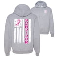 thumbnail image 1 of Wild Bobby, Survivor Awareness Flag, Breast Cancer Awareness, Front and Back Unisex Graphic Hoodie Sweatshirt, Heather Grey, XX-Large, 1 of 4