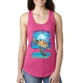 thumbnail image 1 of Wild Bobby, Swimming Sea Turtle Animal Lover Ladies Racerback Tank Top, Raspberry, Small, 1 of 3