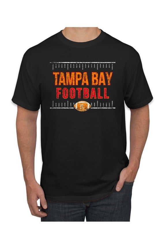 Tampa Bay TB Hometown City Football Fan Pride Sports Men's Graphic T-Shirt, Black, Medium