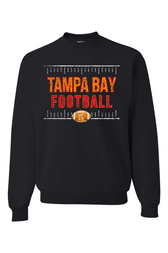 Tampa Bay TB Hometown City Football Fan Pride Sports Unisex Crewneck Sweatshirt, Black, Medium