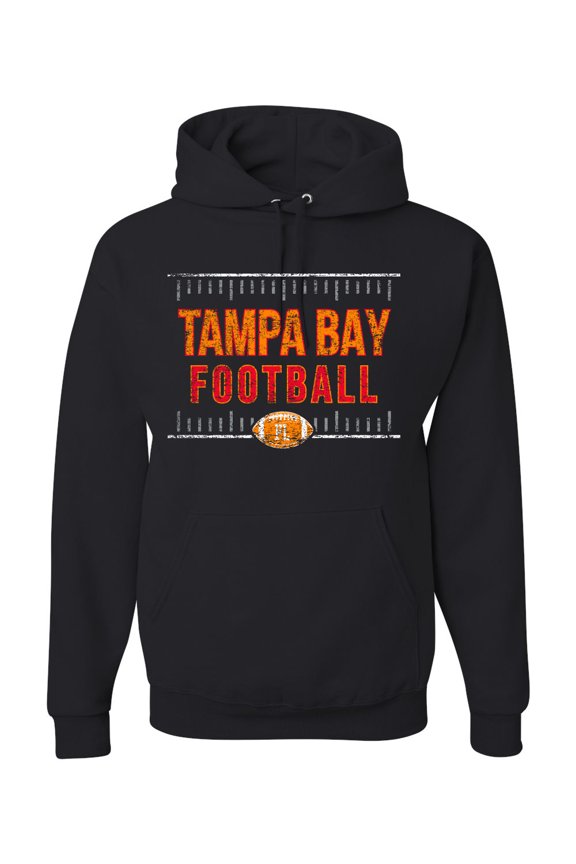 Tampa Bay TB Hometown City Football Fan Pride Sports Unisex Graphic Hoodie Sweatshirt, Black, Medium