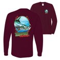 thumbnail image 1 of Wild Bobby,Tarpon Extreme Fishing Front and Back Mens Long Sleeve Shirt, Maroon, 3XL, 1 of 2