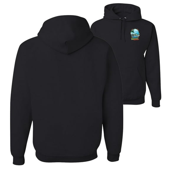 Wild Bobby,Tarpon Extreme Fishing Front and Back Unisex Graphic Hoodie Sweatshirt, Black, Large