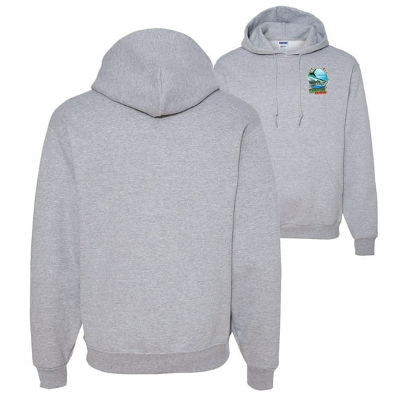 Wild Bobby,Tarpon Extreme Fishing Front and Back Unisex Graphic Hoodie Sweatshirt, Heather Grey, 2XL