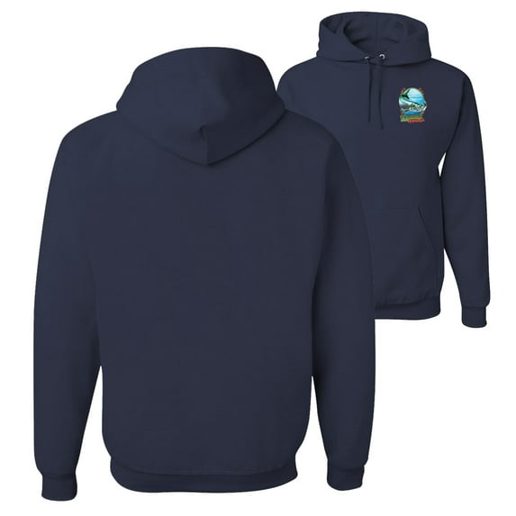 Wild Bobby,Tarpon Extreme Fishing Front and Back Unisex Graphic Hoodie Sweatshirt, Navy, X-Large
