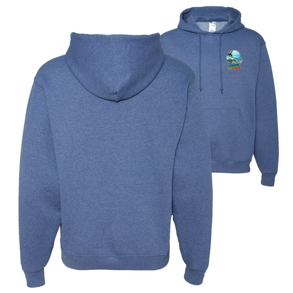 Wild Bobby,Tarpon Extreme Fishing Front and Back Unisex Graphic Hoodie Sweatshirt, Vintage Heather Blue, X-Large