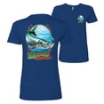 thumbnail image 1 of Wild Bobby,Tarpon Extreme Fishing Front and Back Womens Premium Graphic T-Shirt, Royal, Large, 1 of 2