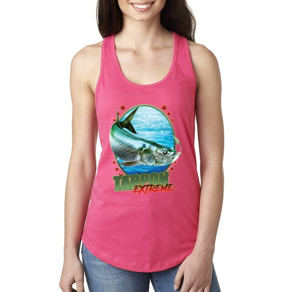 Wild Bobby, Tarpon Extreme Ladies Racerback Tank Top, Hot Pink, Medium