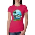 thumbnail image 1 of Wild Bobby, Tarpon Extreme Womens Slim Fit Junior Tee, Raspberry, Large, 1 of 3