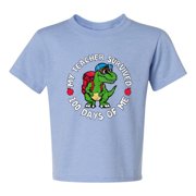 Wild Bobby My Teacher Survived 100 Days of Me Funny Dinosaur Cool Dino, 100 Days of School 2024 2025 Design for Kids Youth Boys Girls School Unisex Boys Girls Graphic Youth T-Shirt