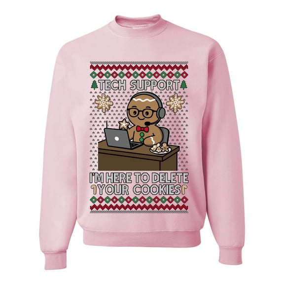 Wild Bobby Tech Support I'm Here To Delete Your Cookies Sweater | Holiday Unisex Crewneck Sweatshirt