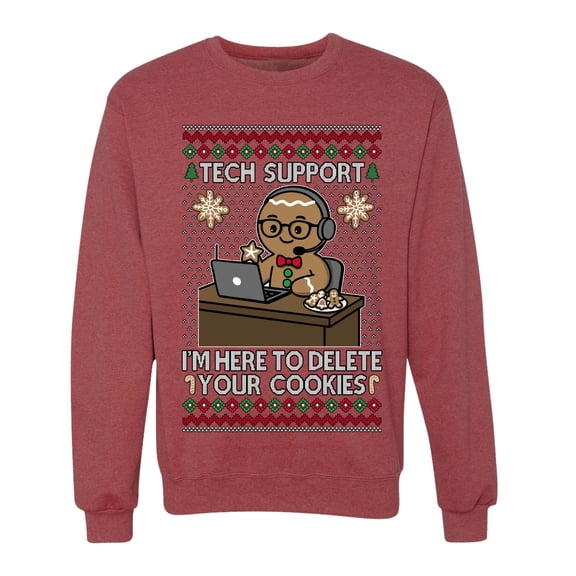Wild Bobby Tech Support I'm Here To Delete Your Cookies Sweater | Holiday Unisex Crewneck Sweatshirt