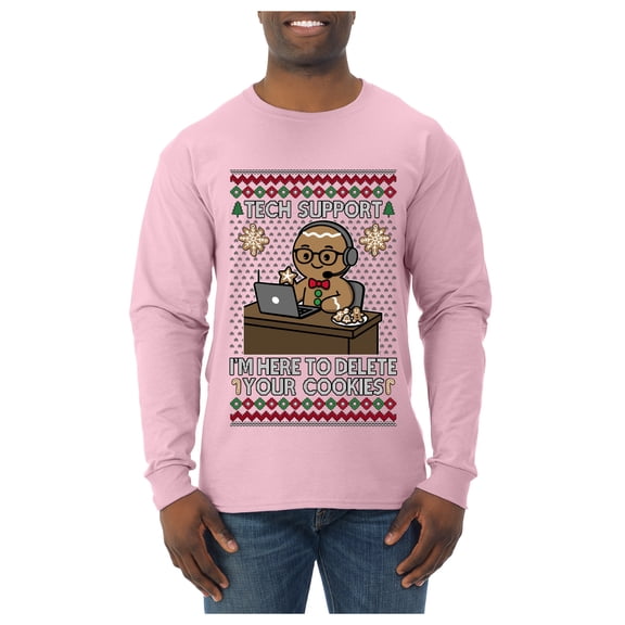 Wild Bobby Tech Support I'm Here To Delete Your Cookies Sweater | Holiday Unisex Men Long Sleeve Shirt