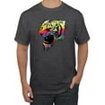 thumbnail image 1 of Wild Bobby, Technicolor Colorful Tiger Roaring, Animal Lover, Men Graphic Tees, Heather Black, 3XL, 1 of 3