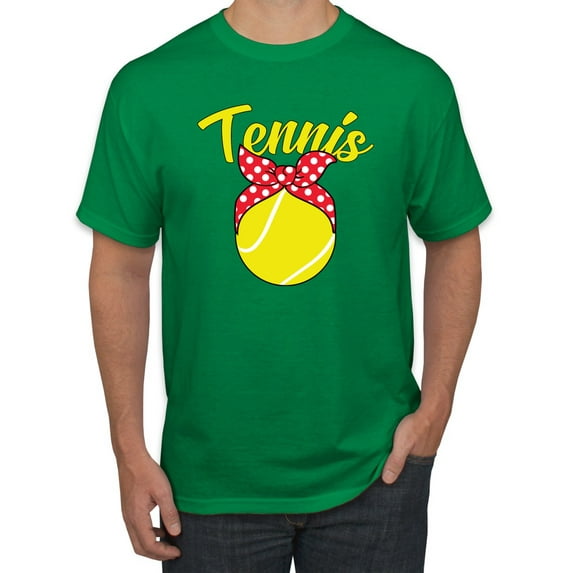 Wild Bobby, Tennis Mom Cute Bow Ribbon Tennis Ball, Mother's Day, Men Graphic T-Shirt, Kelly, Large