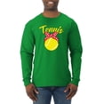 thumbnail image 1 of Wild Bobby, Tennis Mom Cute Bow Ribbon Tennis Ball, Mother's Day, Men Long Sleeve Shirt, Kelly, Medium, 1 of 3