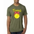thumbnail image 1 of Wild Bobby, Tennis Mom Cute Bow Ribbon Tennis Ball, Mother's Day, Men Premium Tri Blend T-Shirt, Military Green, Large, 1 of 3