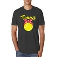 thumbnail image 1 of Wild Bobby, Tennis Mom Cute Bow Ribbon Tennis Ball, Mother's Day, Men Premium Tri Blend T-Shirt, Vintage Black, 2XL, 1 of 3