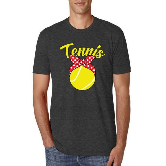 Wild Bobby, Tennis Mom Cute Bow Ribbon Tennis Ball, Mother's Day, Men Premium Tri Blend T-Shirt, Vintage Black, Medium
