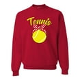 thumbnail image 1 of Wild Bobby, Tennis Mom Cute Bow Ribbon Tennis Ball, Mother's Day, Unisex Crewneck Graphic Sweatshirt, Red, X-Large, 1 of 3