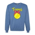 thumbnail image 1 of Wild Bobby, Tennis Mom Cute Bow Ribbon Tennis Ball, Mother's Day, Unisex Crewneck Graphic Sweatshirt, Vintage Heather Blue, Small, 1 of 3