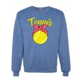 thumbnail image 1 of Wild Bobby, Tennis Mom Cute Bow Ribbon Tennis Ball, Mother's Day, Unisex Crewneck Graphic Sweatshirt, Vintage Heather Blue, X-Large, 1 of 3