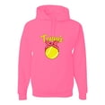 thumbnail image 1 of Wild Bobby, Tennis Mom Cute Bow Ribbon Tennis Ball, Mother's Day, Unisex Graphic Hoodie Sweatshirt, Neon Pink, Small, 1 of 3