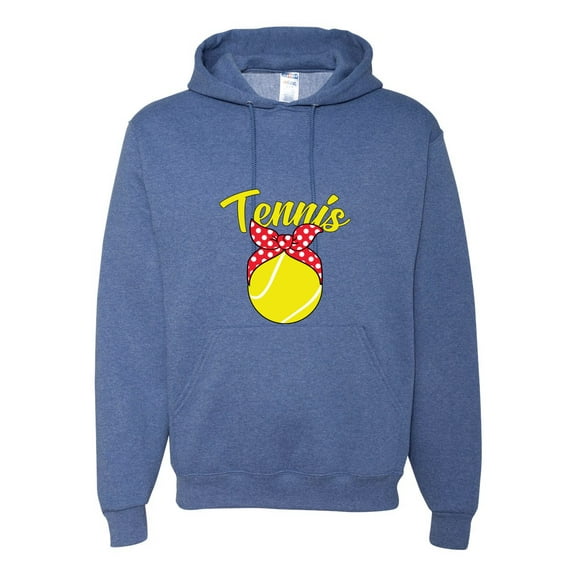 Wild Bobby, Tennis Mom Cute Bow Ribbon Tennis Ball, Mother's Day, Unisex Graphic Hoodie Sweatshirt, Vintage Heather Blue, 3XL