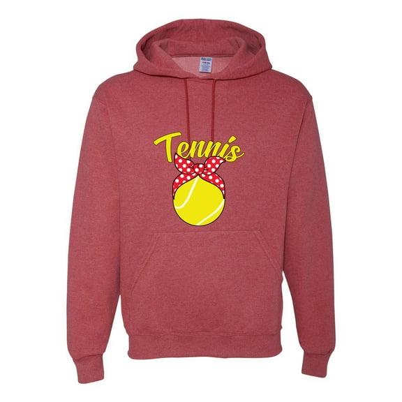 Wild Bobby, Tennis Mom Cute Bow Ribbon Tennis Ball, Mother's Day, Unisex Graphic Hoodie Sweatshirt, Vintage Heather Red, X-Large