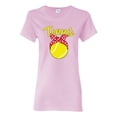 thumbnail image 1 of Wild Bobby, Tennis Mom Cute Bow Ribbon Tennis Ball, Mother's Day, Women Graphic T-Shirt, Light Pink, Large, 1 of 3