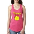 thumbnail image 1 of Wild Bobby, Tennis Mom Cute Bow Ribbon Tennis Ball, Mother's Day, Women Racerback Tank Top, Hot Pink, Medium, 1 of 3