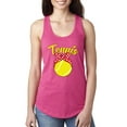 thumbnail image 1 of Wild Bobby, Tennis Mom Cute Bow Ribbon Tennis Ball, Mother's Day, Women Racerback Tank Top, Raspberry, X-Large, 1 of 3